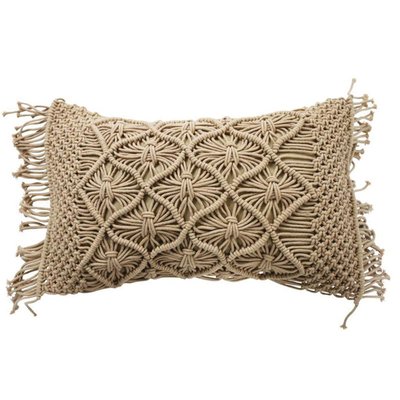 Coussin macramé en coton tressé  nude MACRAME THE DECO FACTORY
