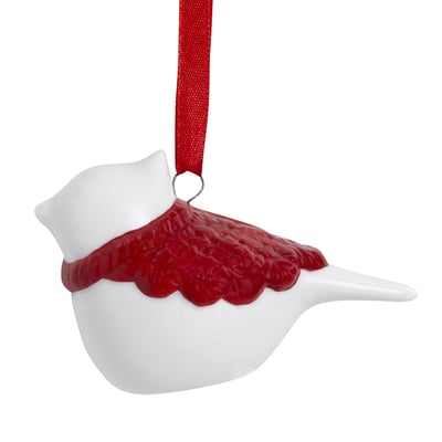 Suspension décorative de noël petit oiseau en grès L9 SIA DECO