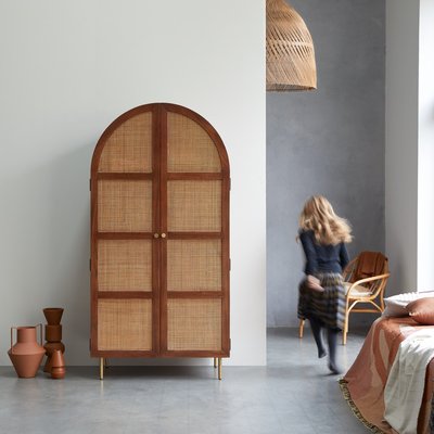Armoire en orme et cannage LISBETH TIKAMOON