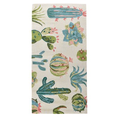 Tapis tufté main d'intérieur/extérieur Fleurs et cactus - Rosetta GINO FALCONE