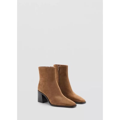 Bottines cuir talon bloc MANGO