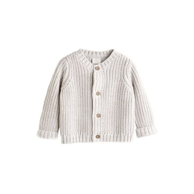 Cardigan épais en maille brodée marron NEXT