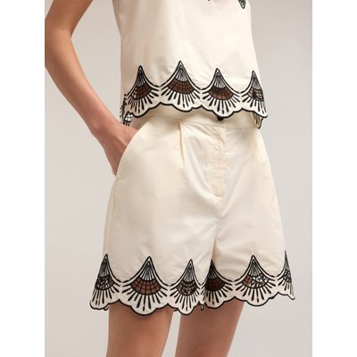 Short en popeline de coton avec bordures de couleur contrastante MOTIVI