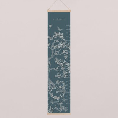 Toise en papier mat  avec son porte-toise en bois 30cm x 140cm COTTON BIRD