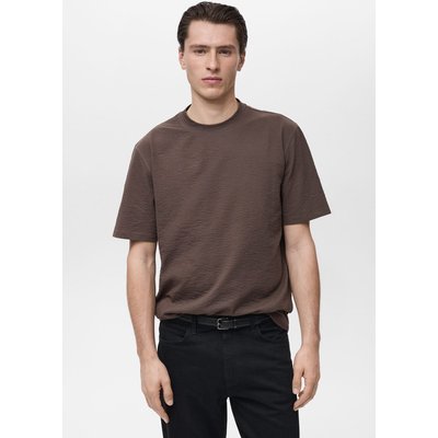 T-shirt coton seersucker MANGO MAN