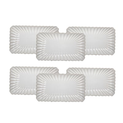Lot de 6 grandes assiettes rectangulaires, Coquillage ARTIME
