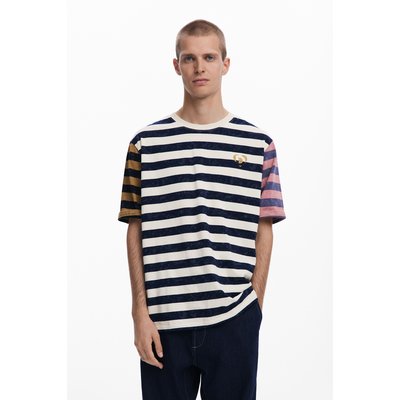 T-shirt à rayures et logo DESIGUAL