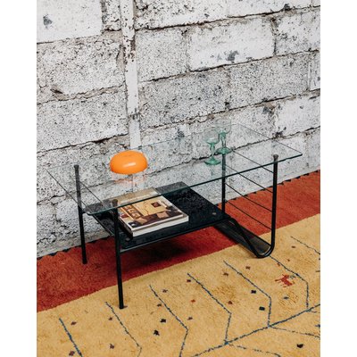 Table basse en verre Ida N°14 - Bon état DEBONGOUT