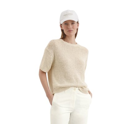 Pull à manches courtes loose en mélange de coton organique MARC O'POLO