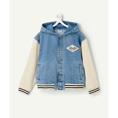 Jacke im Teddy-Style mit Kapuze, Denim und Sweatware TAPE A L'OEIL