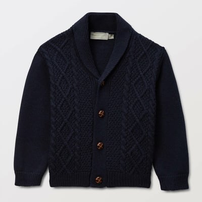 Cardigan tricot à col châle contenant du coton BOUT'CHOU