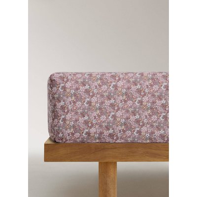 Drap-housse enfant en coton percale imprimé petites fleurs pour lit 90 cm MANGO HOME