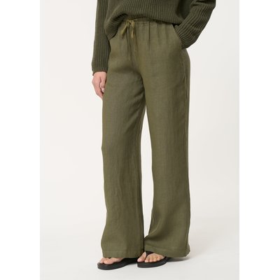 Pantalon vert large en lin taille élastiquée HUMILITY