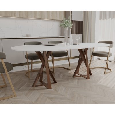 Обеденный стол на 9 персон из дерева и металла SO'HOME