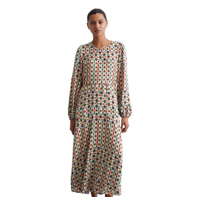Longue robe exposée en satin de viscose imprimé MARC O'POLO