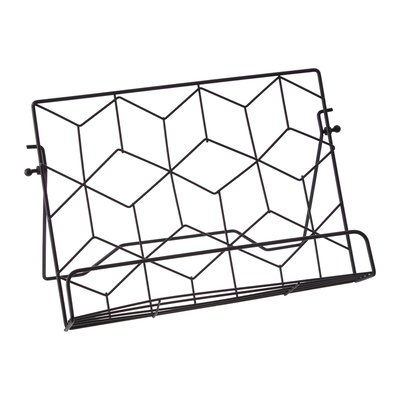 Geometric Cookbook Stand in Matte Black Finish SO'HOME
