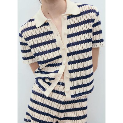 Cardigan rayures manches courtes MANGO