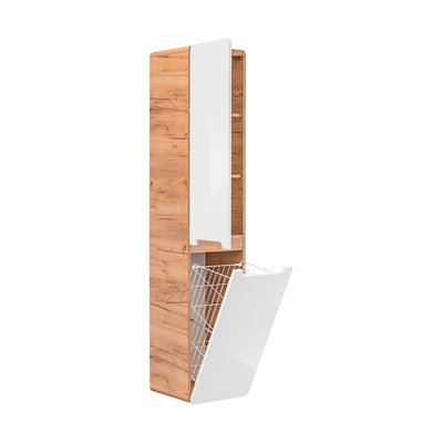 Colonne salle de bain avec panier à linge intégré ARUBA WHITE STELLAMEUBLES