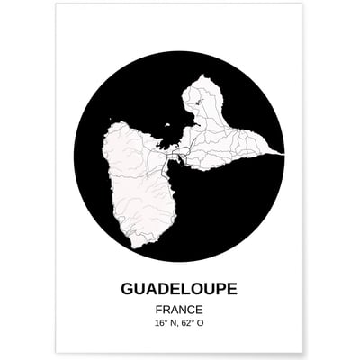 Affiche Carte Guadeloupe L'AFFICHERIE