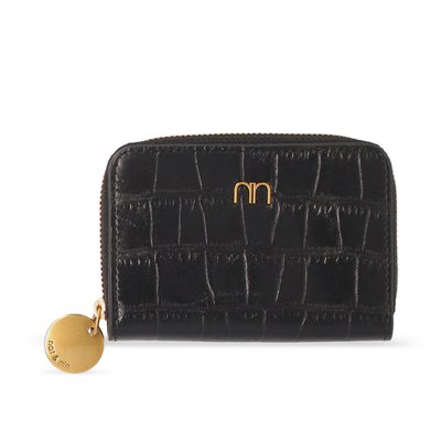 Porte-cartes zippé en cuir motif croco PIA NAT & NIN