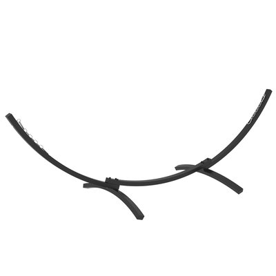 Support pied de hamac structure robuste L. 360 cm métal époxy gris OUTSUNNY