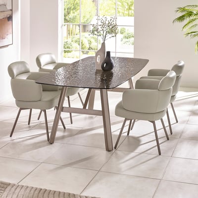 Ciro Rectangular Bubble Glass Dining Table SO'HOME