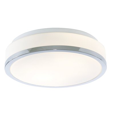 28cm Bathroom Opal White Ceiling Light with Chrome Trim SO'HOME