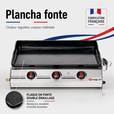 Plancha gaz à poser pour 20 convives SOMAGIC