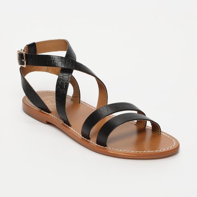 Sandales Lesia Croco Noir WHITESUN