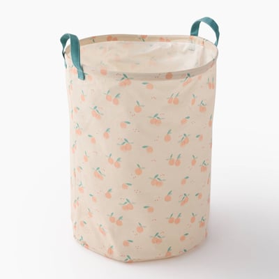 Panier à linge imprimé oranges, D35 x 46 cm, en polycoton MONOPRIX