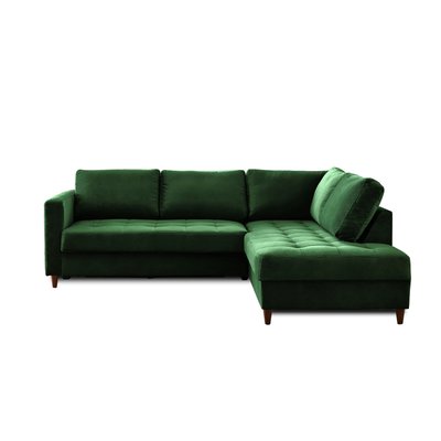 Canapé d'Angle Convertible en Velours 5 places - ANNA LISA DESIGN