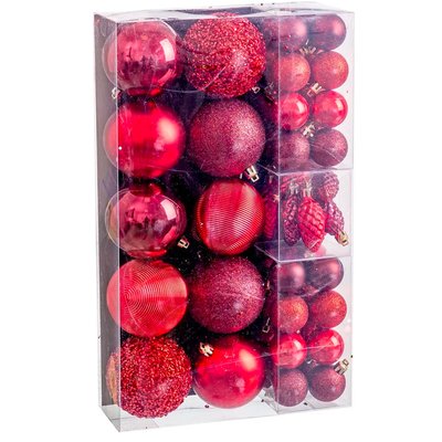 Set de 50 boules de Noël rouge WADIGA