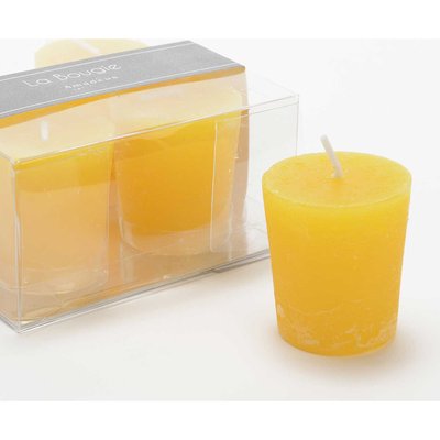 Lot de 4 bougies   4,3 x 4,7 cm moutarde-VOTIVE AMADEUS