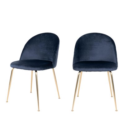 Lot de 2 chaises en velours et pieds dorés - Geneve HOUSE NORDIC