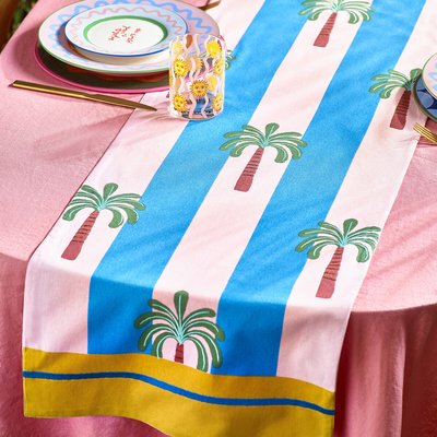 Electric Coast Palm Tree Table Runner ELEANOR BOWMER