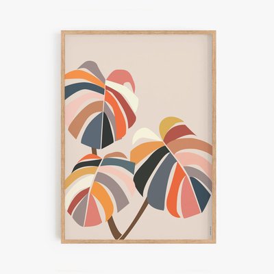 Monstera, affiche, cadre chêne 50x70cm COTTON BIRD