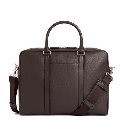 Porte documents 15" 1 soufflet en cuir grainé CHARLES LE TANNEUR