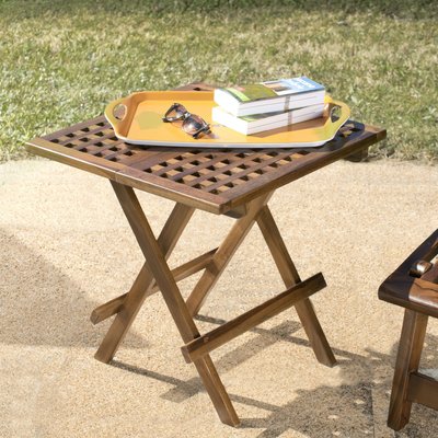 Table de pique-nique carrée en teck 50 cm MACAO PIER IMPORT