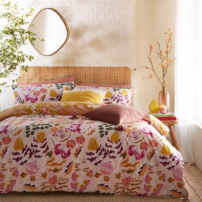 Protea Floral Reversible Cotton Mix Duvet Cover and Pillowcase Set FURN.