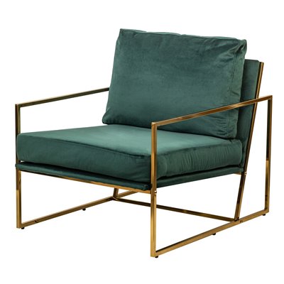 Fauteuil retro, métal et velours, VIBORG NORDLYS