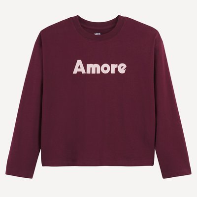 T-shirt a maniche lunghe con stampa Amore LA REDOUTE COLLECTIONS