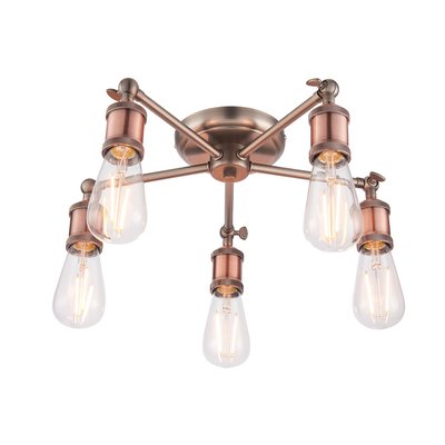 Industrial 5 Bulb Ceiling Light SO'HOME