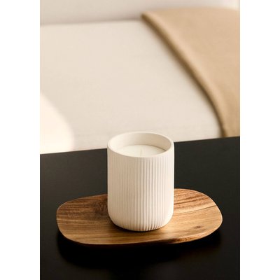 Bougie décorative en faïence lignes 295 g MANGO HOME