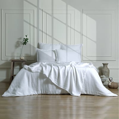 Parure + taies 65x65 lin lavé CAMILLE FEBRONIE