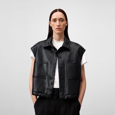 ジャケット・アウター Givenchy 2017 Leather Sleeveless Jacket Theo&ash Jackets Black Leather Jacket Sleeveless Givenchy Double