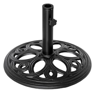 Pied de parasol design rosace aspect fer forgé fonte noir OUTSUNNY