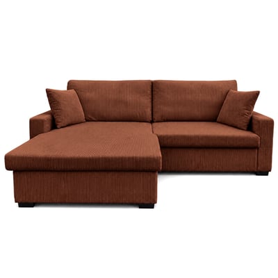 Canapé d'angle convertible velours côtelé, GISELE BEST MOBILIER