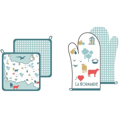 Lot gant-Manique coton, Cap Normand C DESIGN HOME TEXTILE