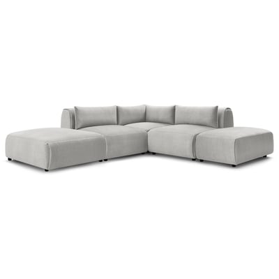 Canapé modulable 5 places en velours, JEANNE BOBOCHIC