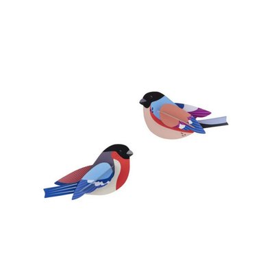Oiseaux décoratifs carton pinsons  Finches set de 2 STUDIO ROOF